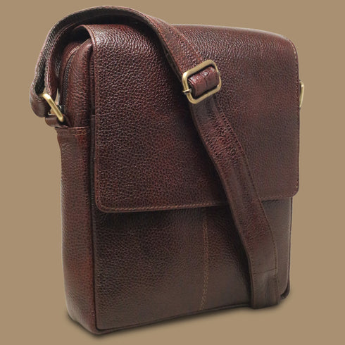 Devrien Brown Genuine Leather Sling Bag
